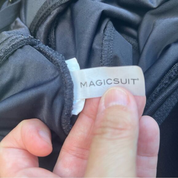 Magicsuit Blue Asymmetrical Pleated Wrap Dress swimsuit size medium slimming - Picture 6 of 6